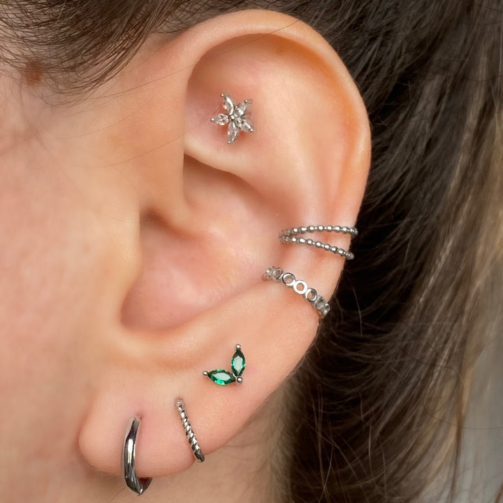 KENDAL SILVER TINY EARRINGS