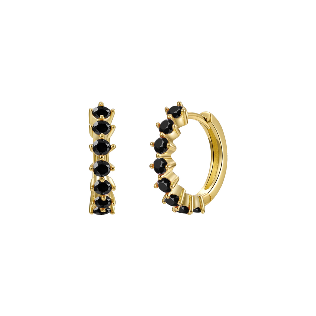 CINDY GOLD BLACK EARRINGS