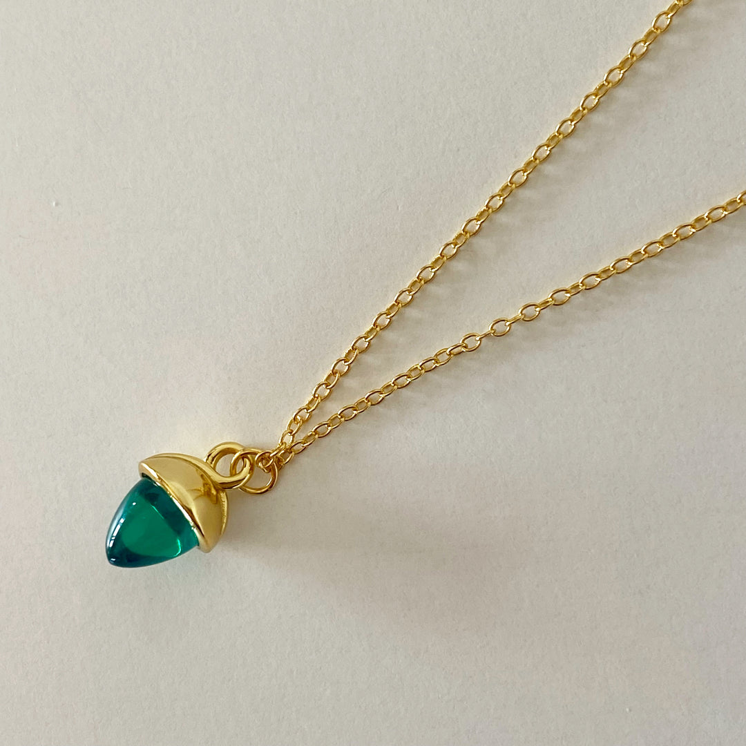 ACORN GOLD GREEN NECKLACE