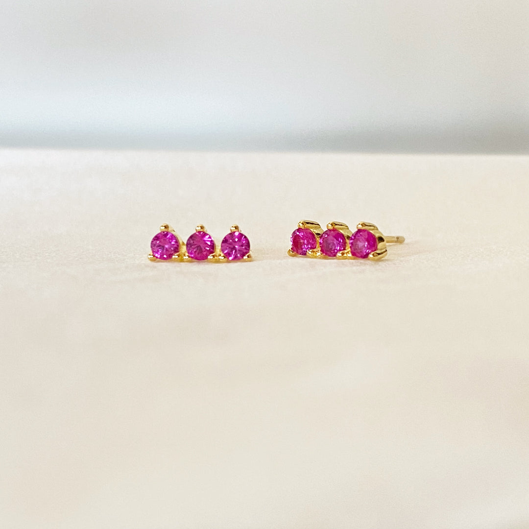 KELLY GOLD FUCHSIA EARRINGS