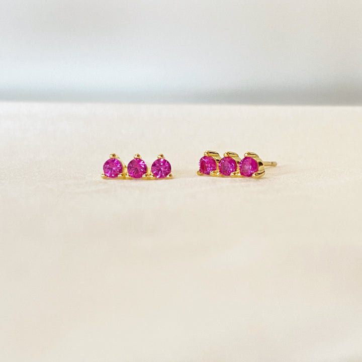 KELLY GOLD FUCHSIA EARRINGS