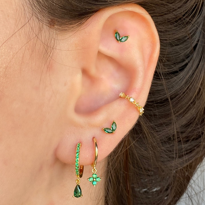 AMELIA GOLD GREEN EARRINGS
