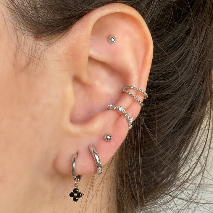 BALL SILVER EARRINGS 3mm