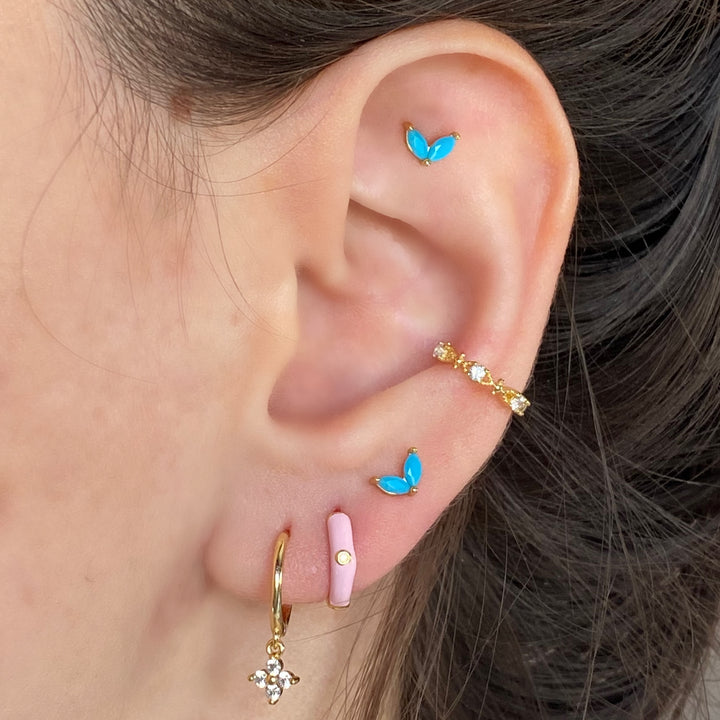 ZINNIA GOLD BABY PINK EARRINGS