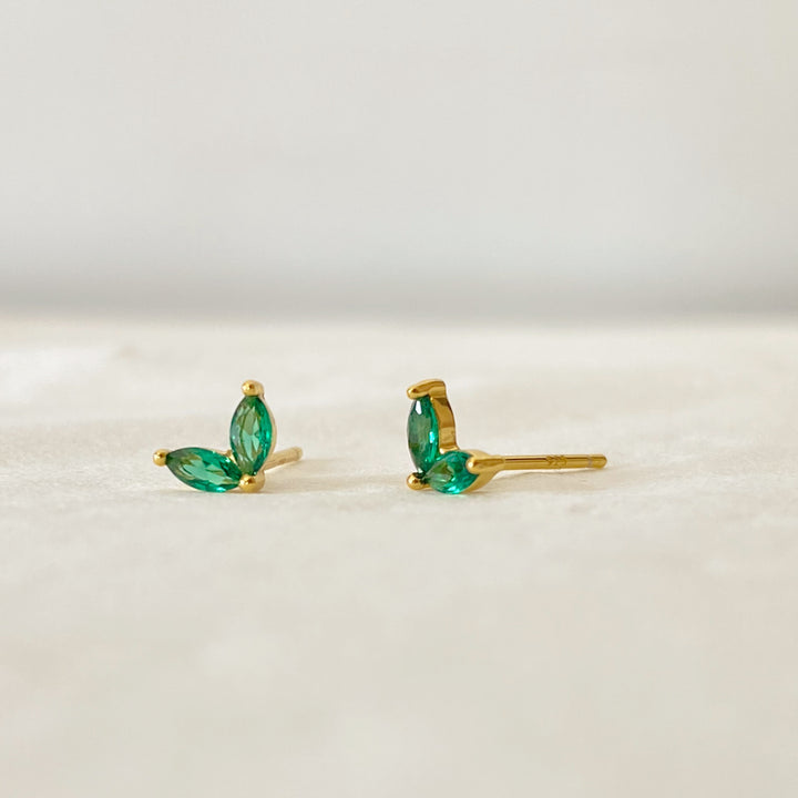 EMMA GOLD GREEN EARRINGS