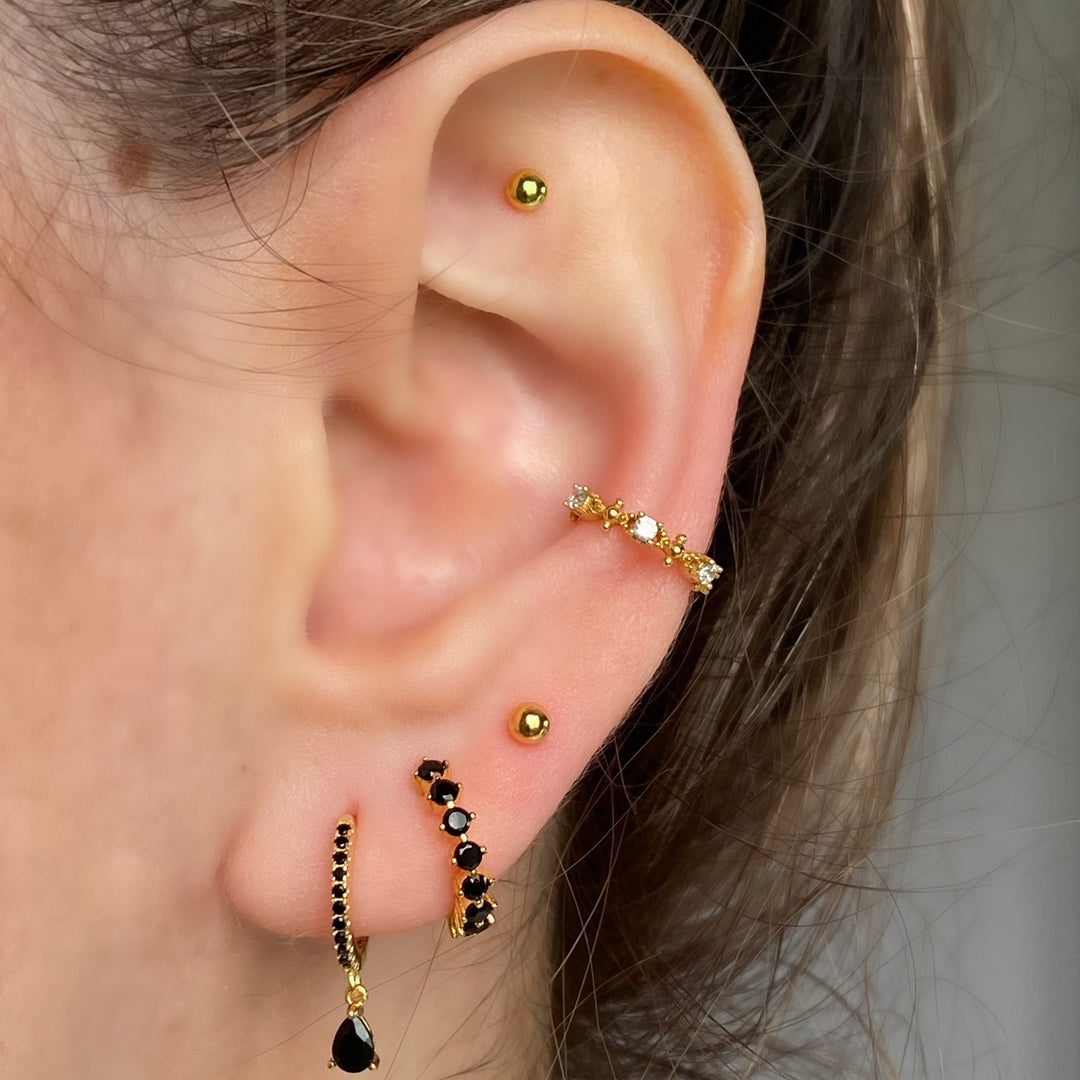 CINDY GOLD BLACK EARRINGS
