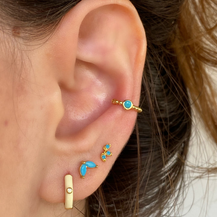 ZINNIA GOLD WHITE EARRINGS