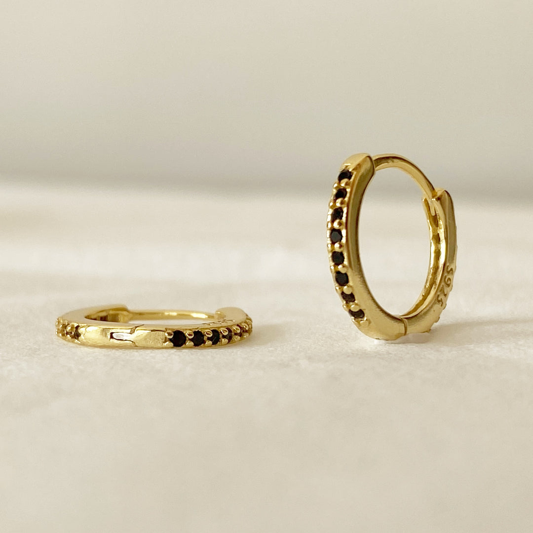 LINDSEY GOLD BLACK EARRINGS