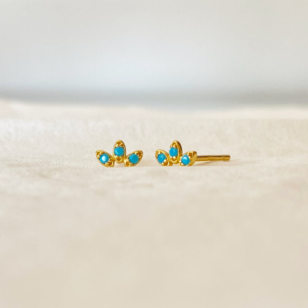 PHOEBE GOLD TURQUOISE SMALL EARRINGS