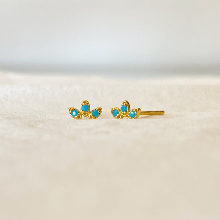 PHOEBE GOLD TURQUOISE SMALL EARRINGS