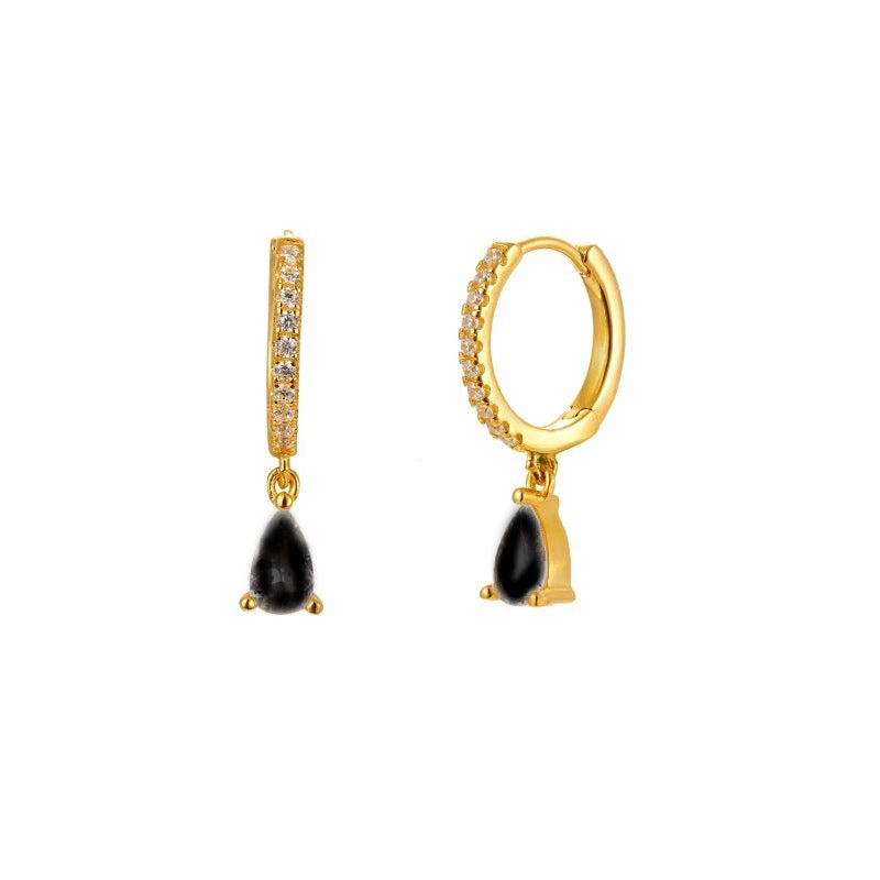 AMELIA GOLD BLACK AND WHITE EARRINGS