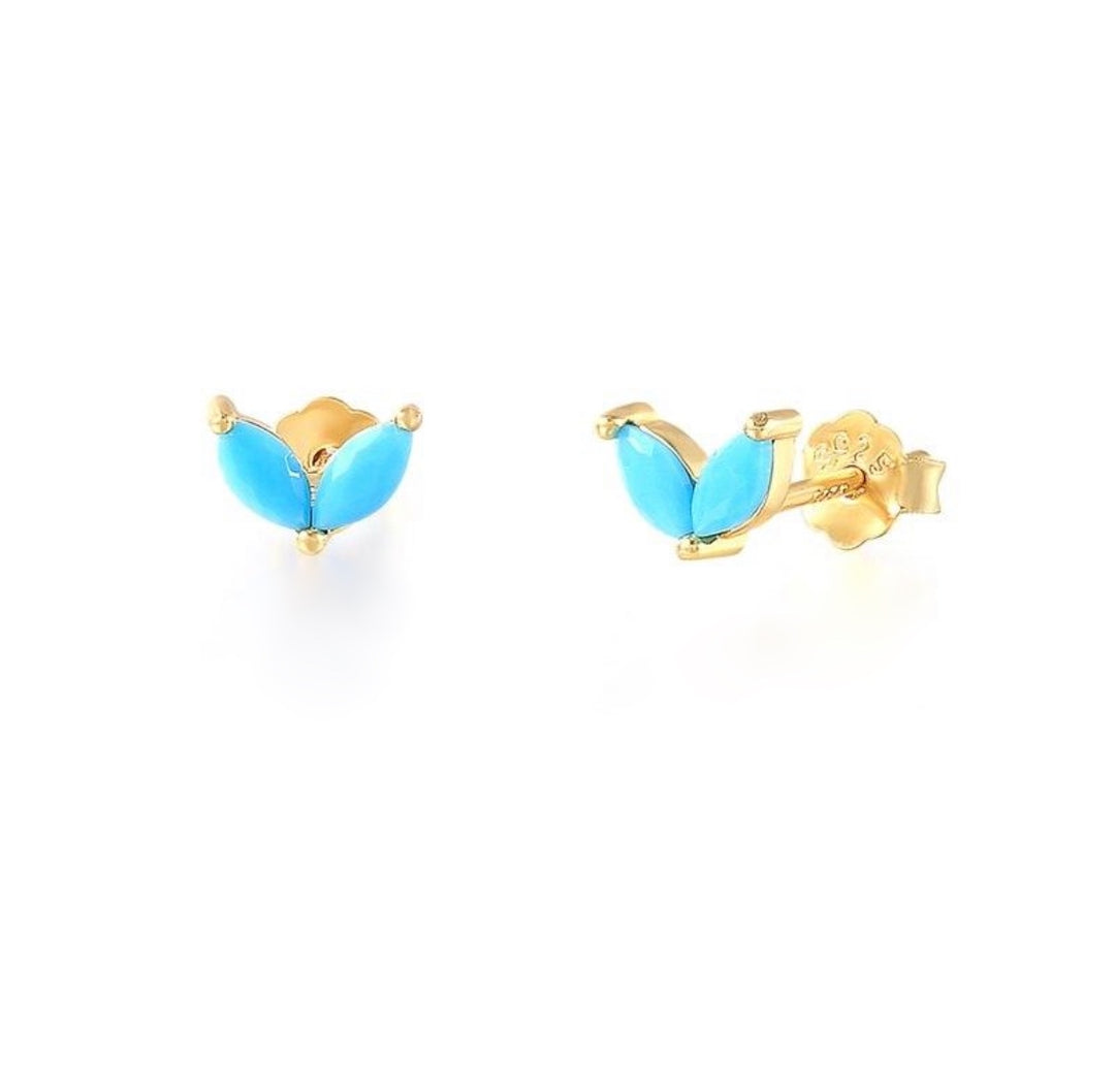 EMMA GOLD TURQUOISE EARRINGS