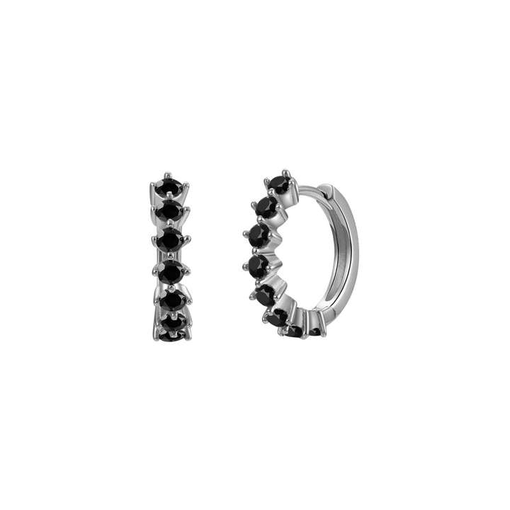 CINDY SILVER BLACK EARRINGS