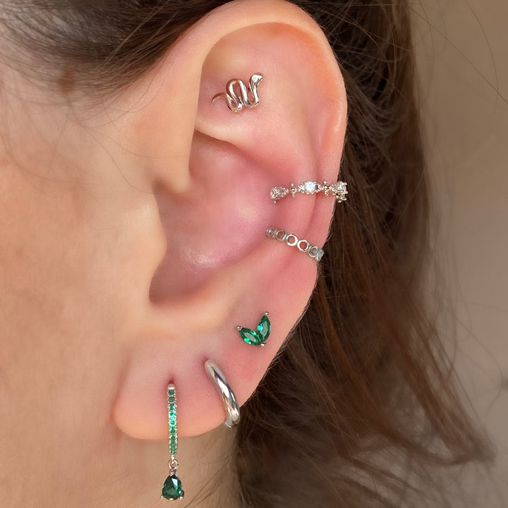 AMELIA SILVER GREEN EARRINGS