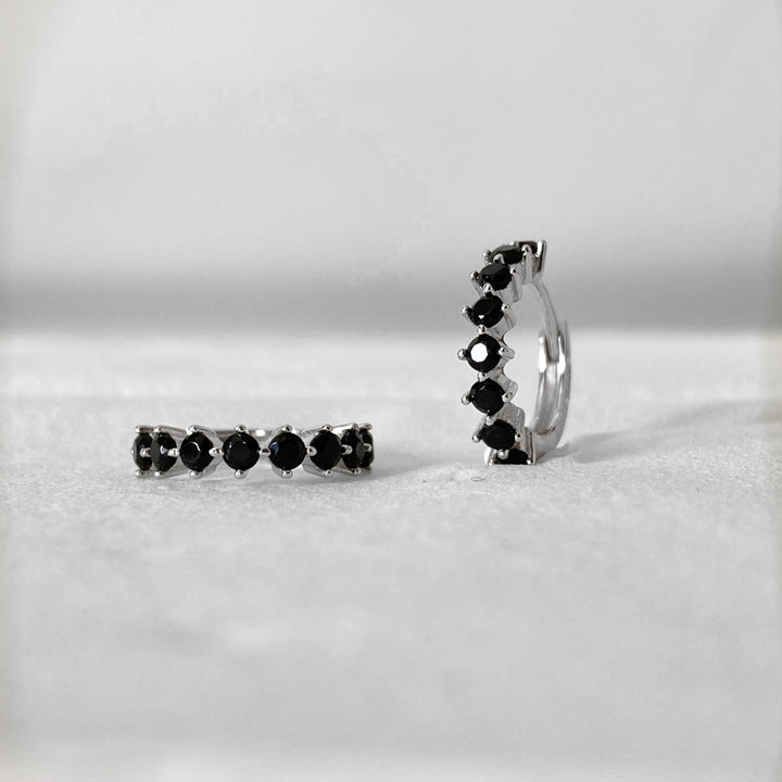 CINDY SILVER BLACK EARRINGS