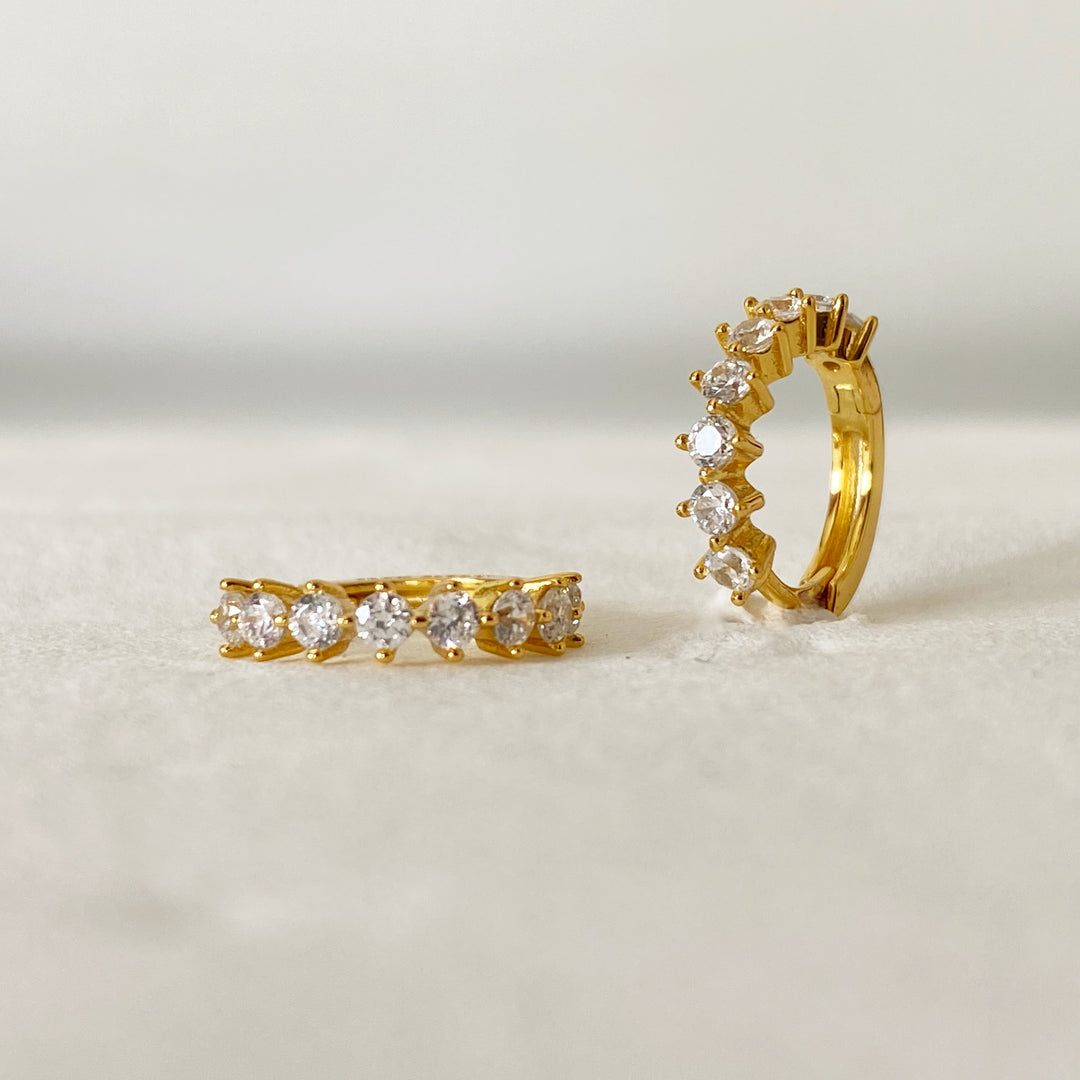 CINDY GOLD WHITE EARRINGS