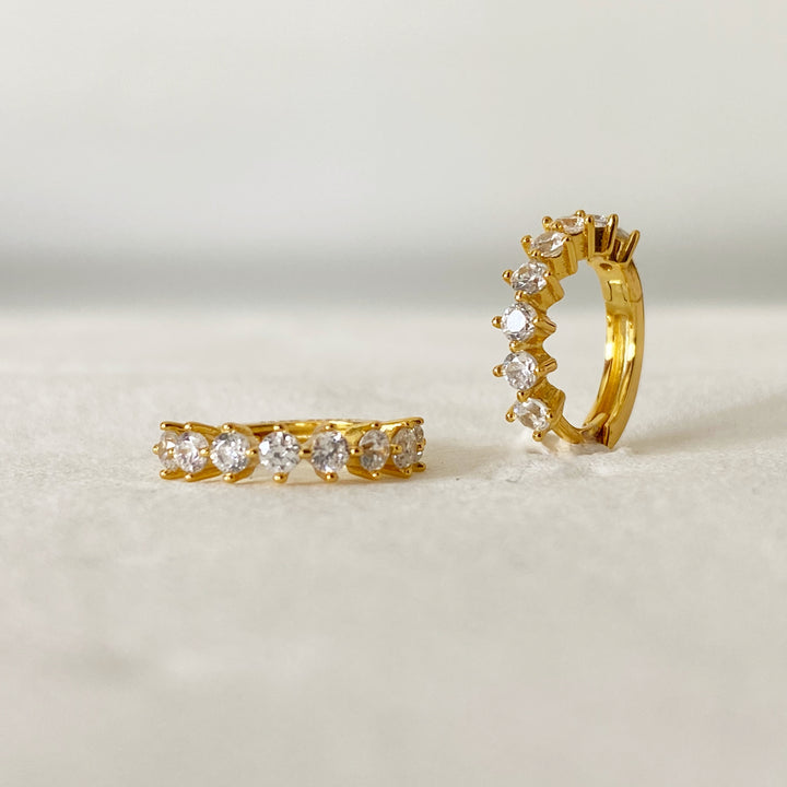 CINDY GOLD WHITE EARRINGS