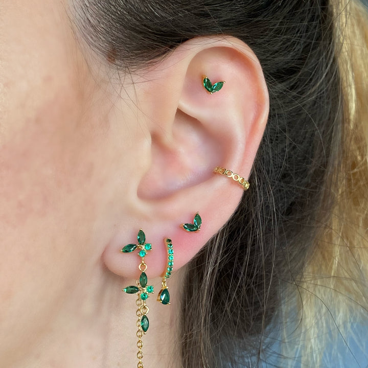 CLARA GOLD GREEN EARRINGS