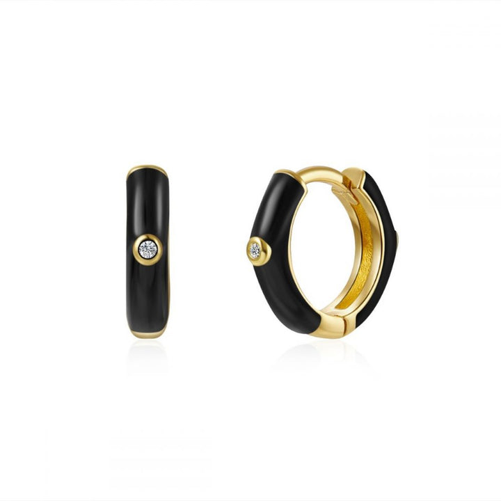 ZINNIA GOLD BLACK EARRINGS