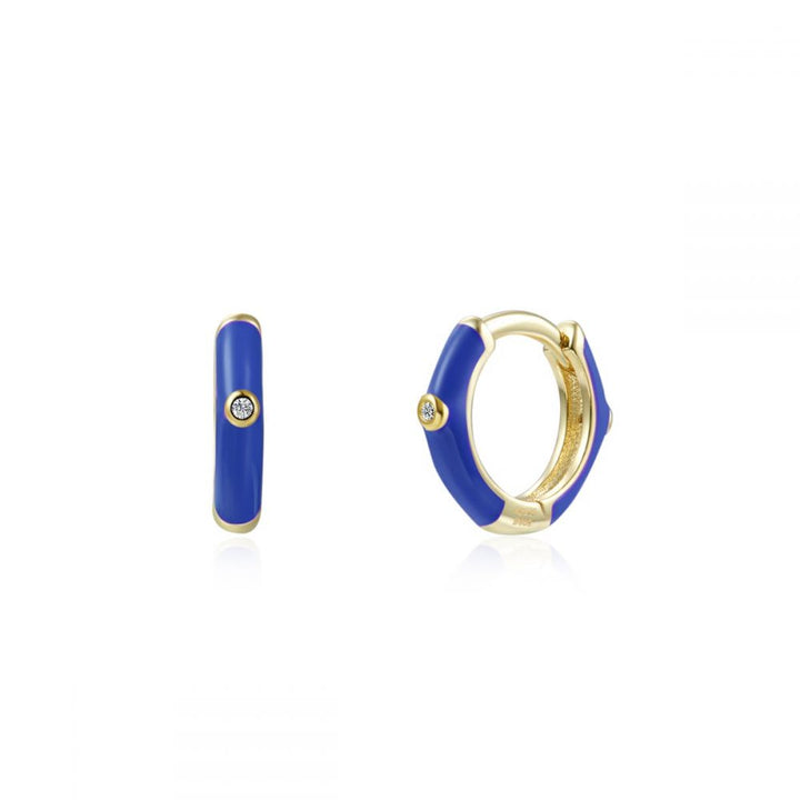 ZINNIA GOLD ROYAL BLUE EARRINGS