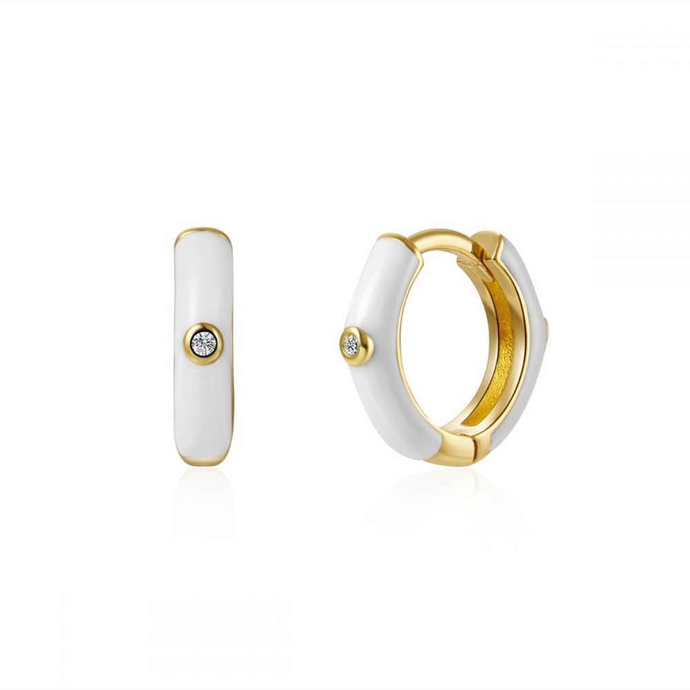 ZINNIA GOLD WHITE EARRINGS