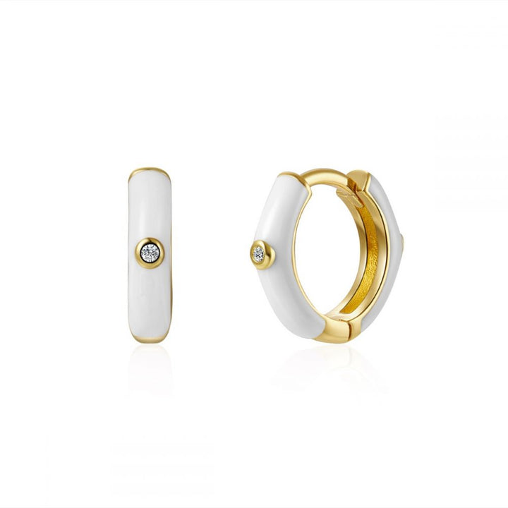 ZINNIA GOLD WHITE EARRINGS